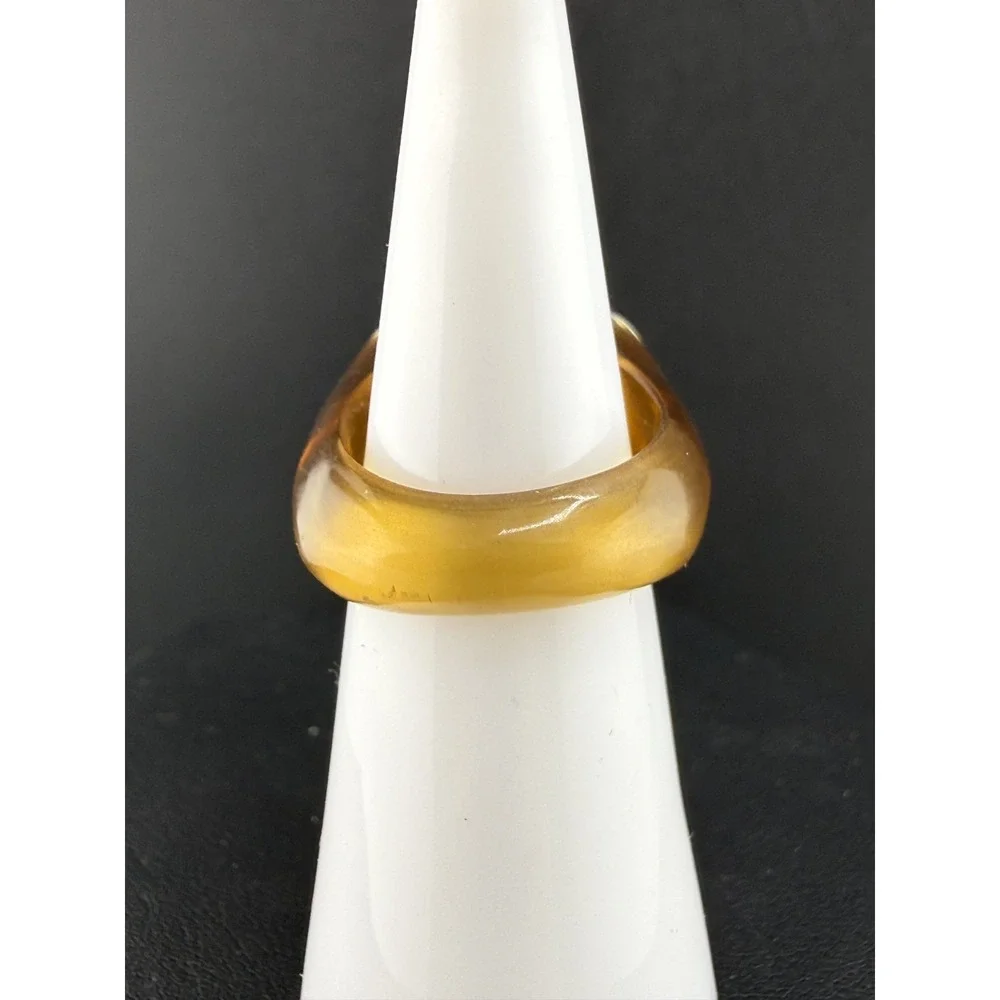 Scorpion Amber Resin Statement Ring - Honey Amber Tone